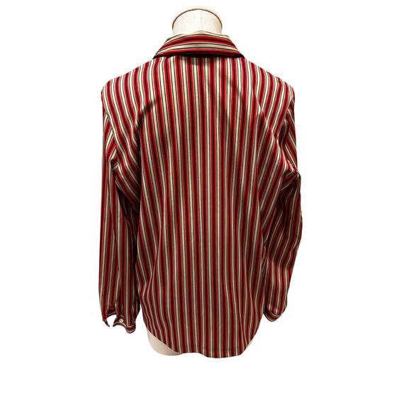 Vintage Fire Islander Plus Sized Red Striped Blouse XL - Picture 9 of 13